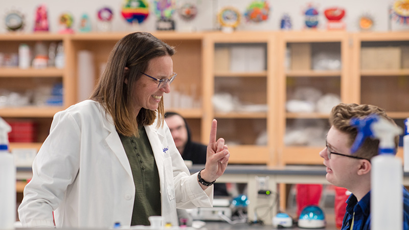 professor in biotech lab