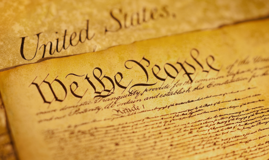 Illustration of the opening page of the Declaration of Independence