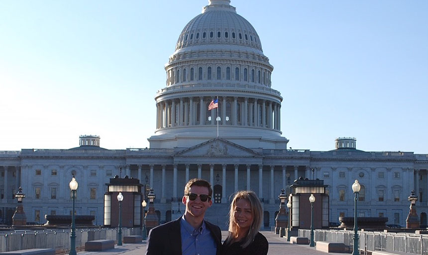 Walker Phillips and Tessa Walsh in front of U.S. Capitol